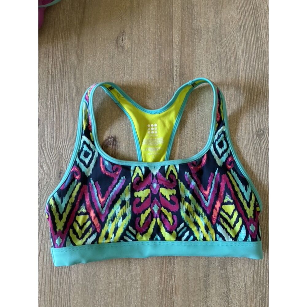 Title Nine Sports Bra Size Small Racerback Athletic Bra Multicolor Print